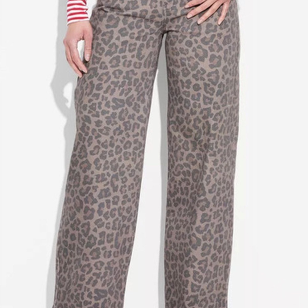 Wild Fable Leopard Low Rise Baggy Jeans
